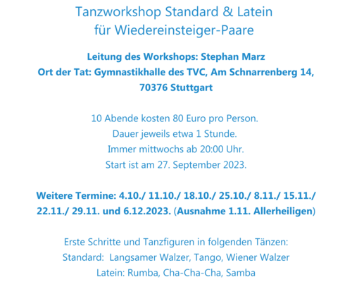 Auf zum Tanzworkshop!