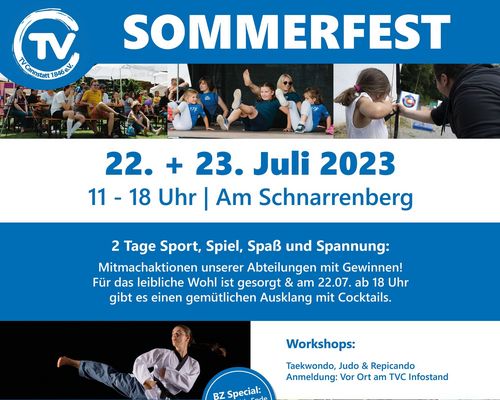 Pressemitteilung TVC Sommerfest am 22.07. & 23.07.2023